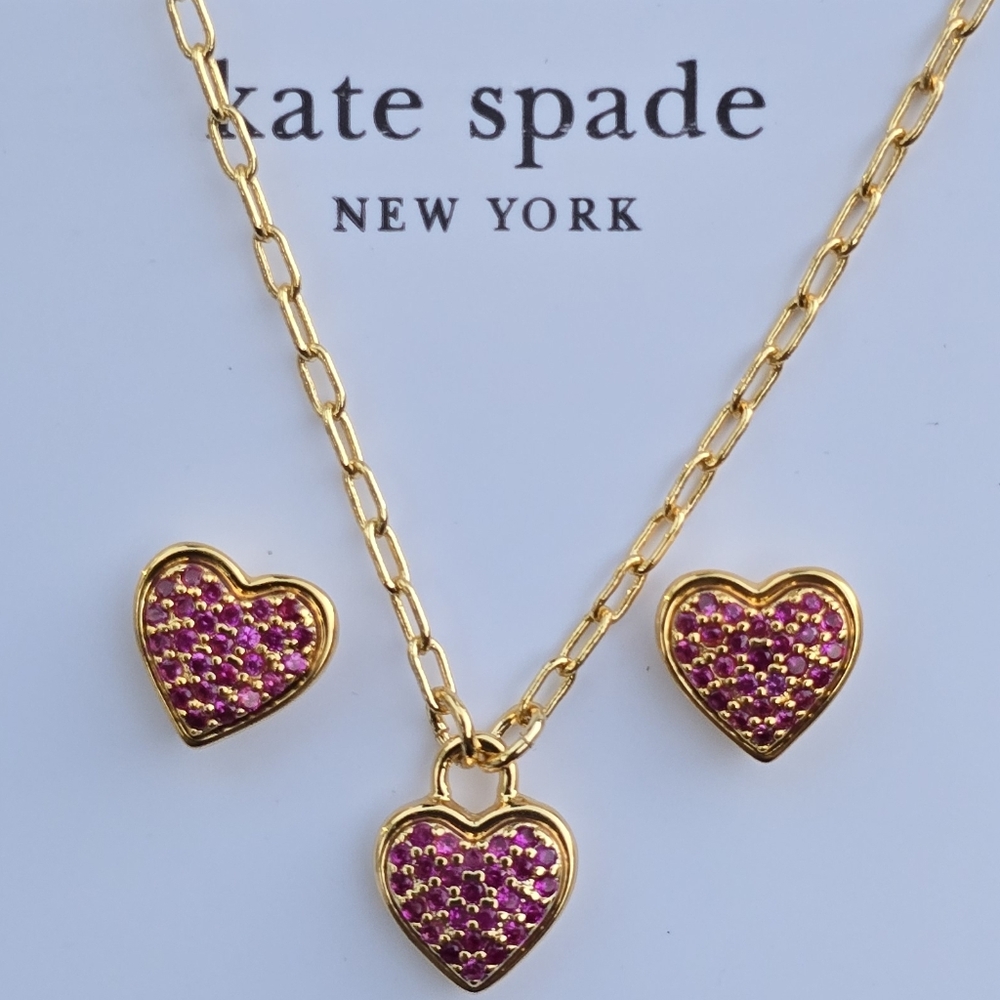 Kate Spade With All My Heart Pavé Studs & Pendant Necklace